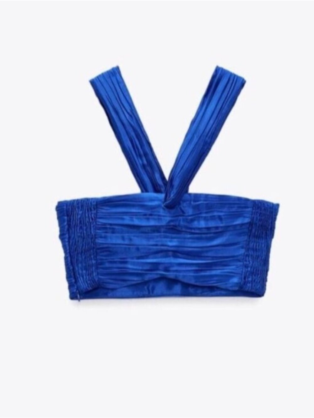 NWT Zara Satin Halter Crop Top - Picture 6 of 9
